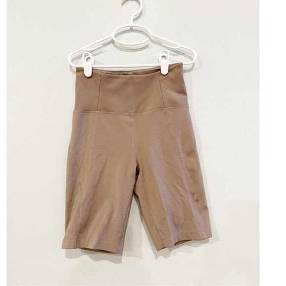 Girlfriend collective high rise biker shorts tan - Picture 2 of 4